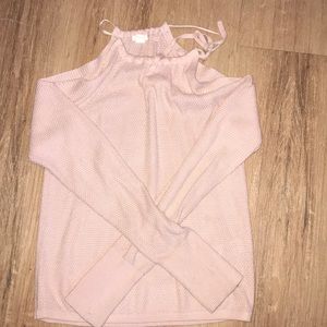 Off the shoulder pink sweater